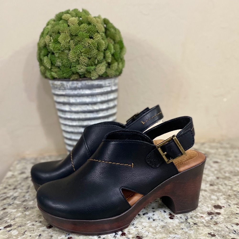 B.O.C. Womens Black Slingback Clog Platform Heels BC0010109‎ Size 7M - Picture 4 of 8